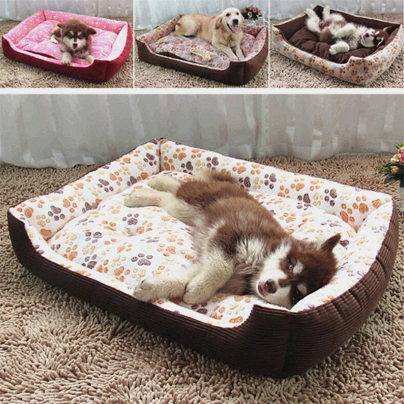 Beige plush dog bed with high bolsters and a removable washable cover for small pets.