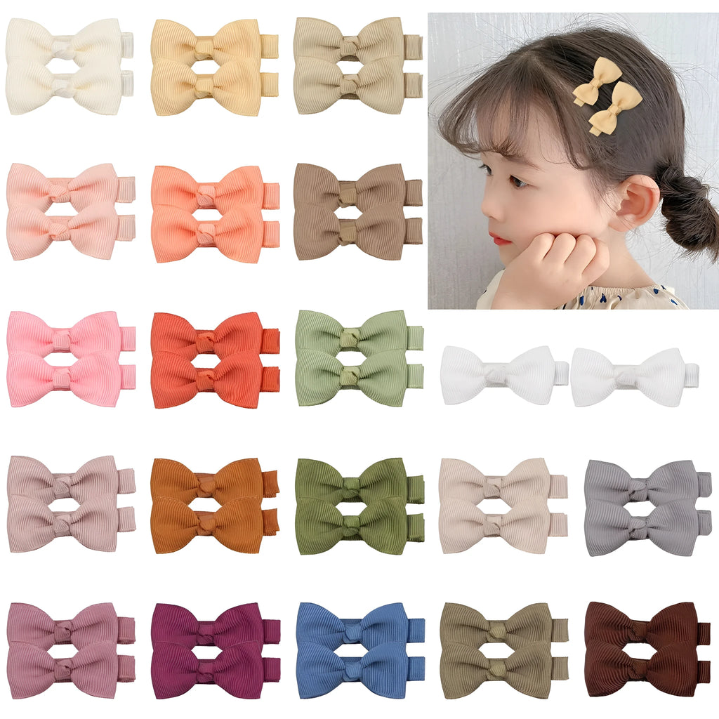 Pastel coloured fully lined hair clips for infants and toddlers including barrettes and bows