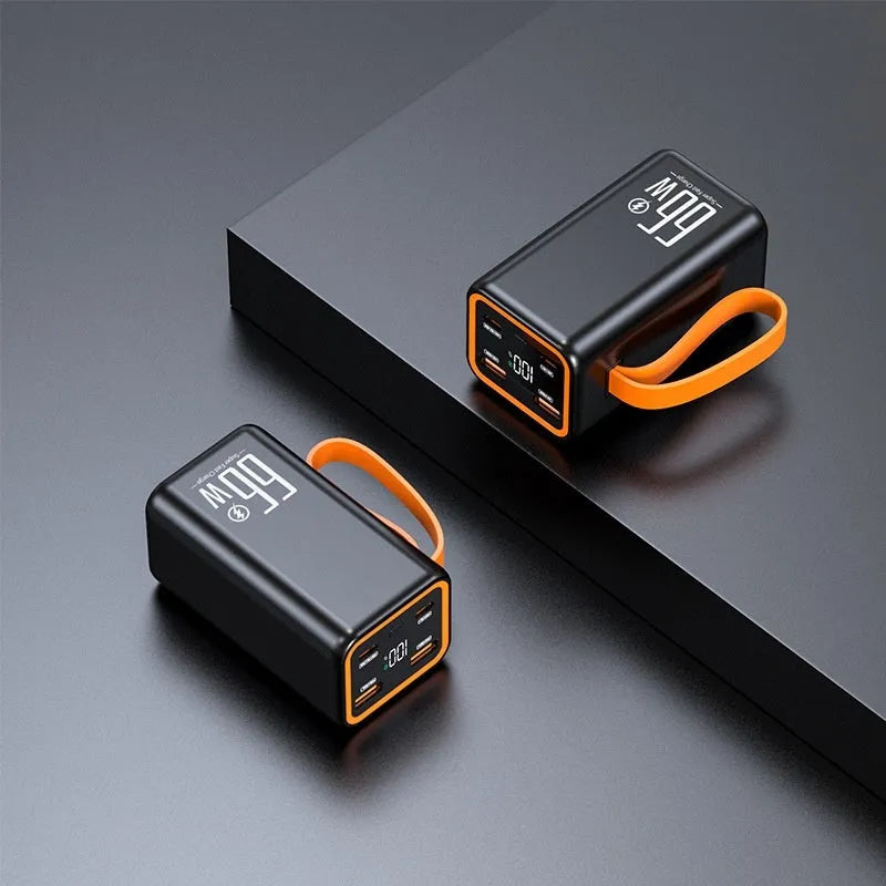 Black and white PD66W 20000mAh fast charge portable power bank.
