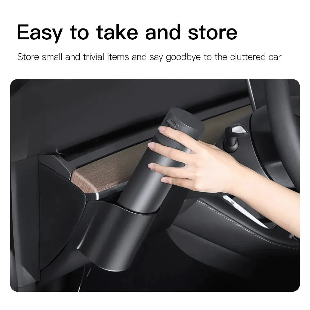 Tesla Model 3 and Model Y dashboard water cup holder accessory with handle