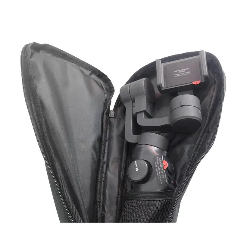 Black cloth storage bag for mobile phone stabilizer accessories with one included component