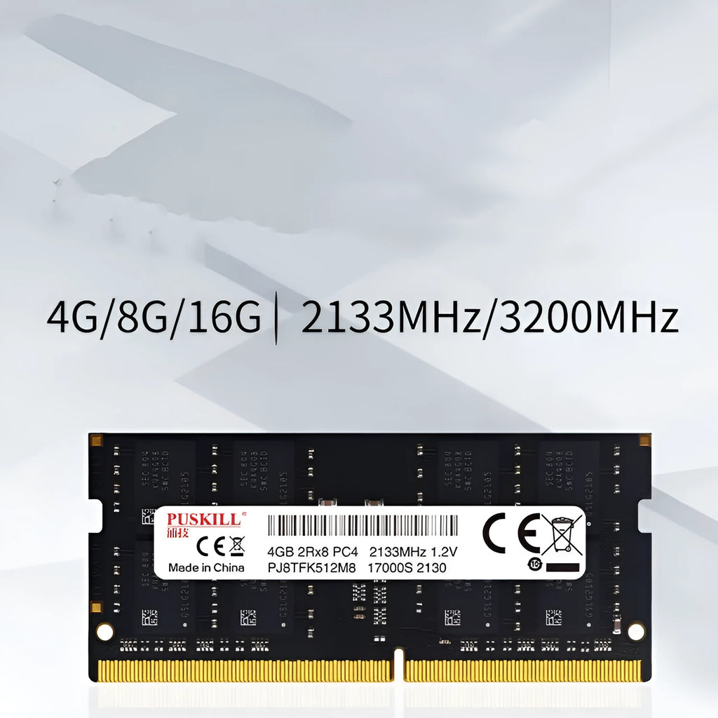 DDR4 notebook memory bar with 260-pin connector for laptop upgrades in various capacities