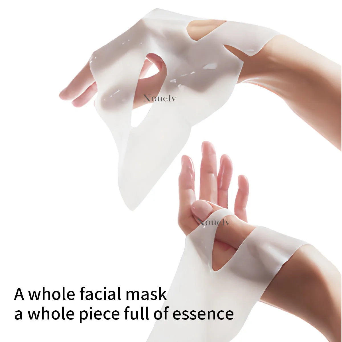Box containing four white collagen facial patch masks for skincare.