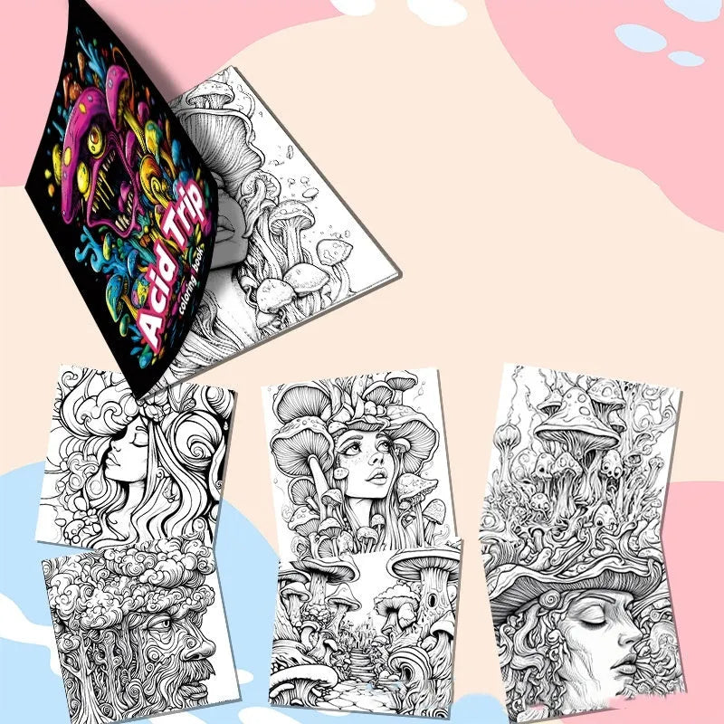 Acid tour coloured painting book, 200mm length compact paper sketchpad