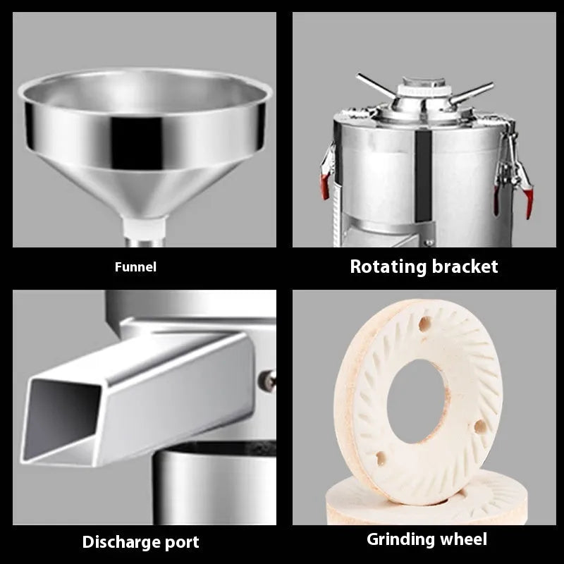 Electric sesame paste grinding machine with stainless steel and aluminium construction