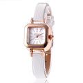 Women's retro fashion watch with alloy case in black, white, pink, or brown colour