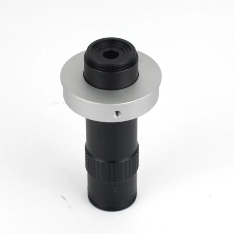 Black industrial camera monocular lens with 130x magnification and 1:11 scaling ratio