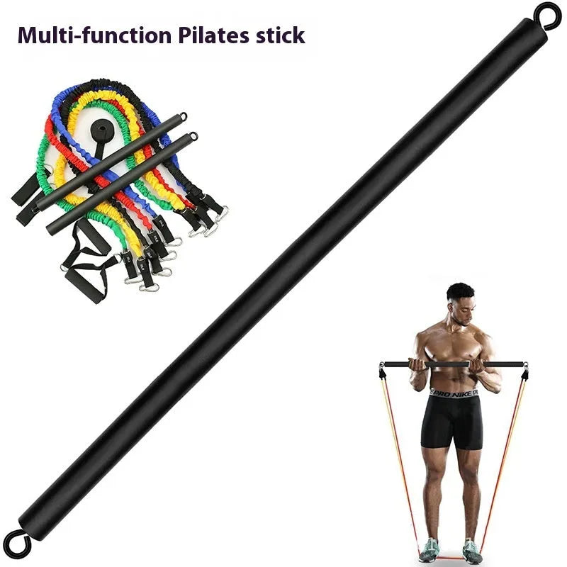 Two-segment yoga pilates push-and-pull fitness stick for resistance training