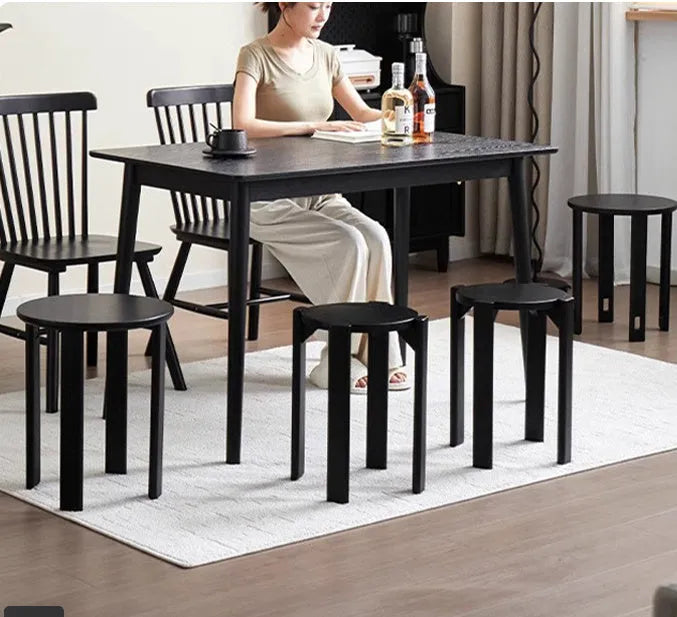 Stackable iron dining stool in modern simple style with graphic customisation option