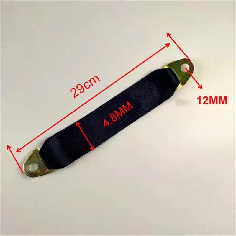 Polyester door latch and stop belt with fixing hardware included