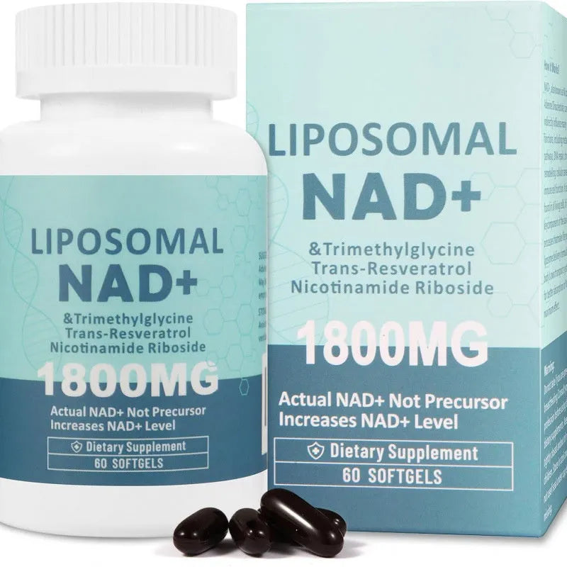 Bottle of NMN nicotinamide mononucleotide gel capsules dietary supplement