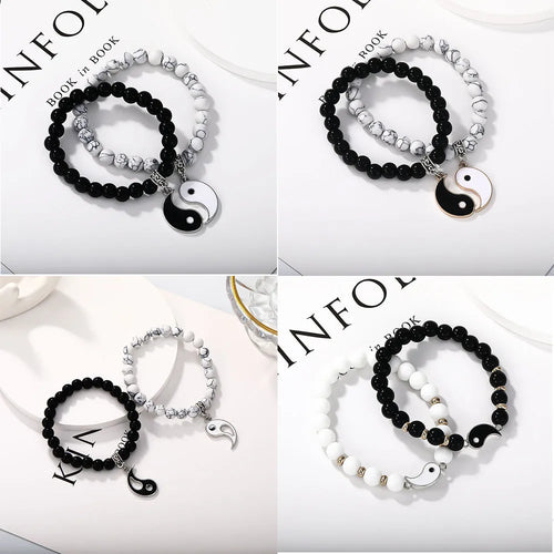 Alloy geometric eight-diagram bracelet with electroplated finish in four colour options