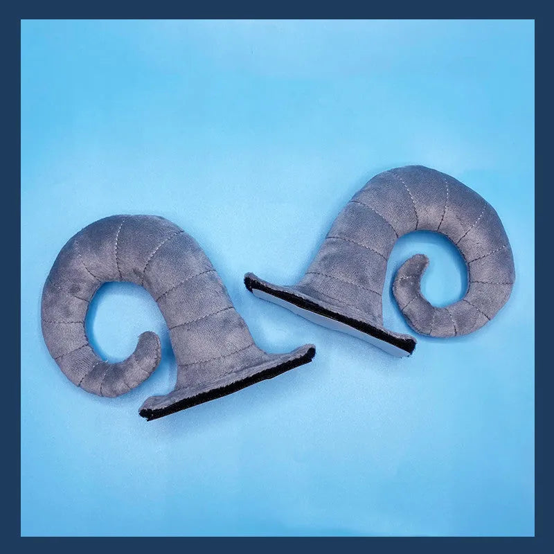 Pair of composite fibre demon horns for motorcycle helmet decoration in choice of four colours