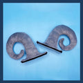 Pair of composite fibre demon horns for motorcycle helmet decoration in choice of four colours