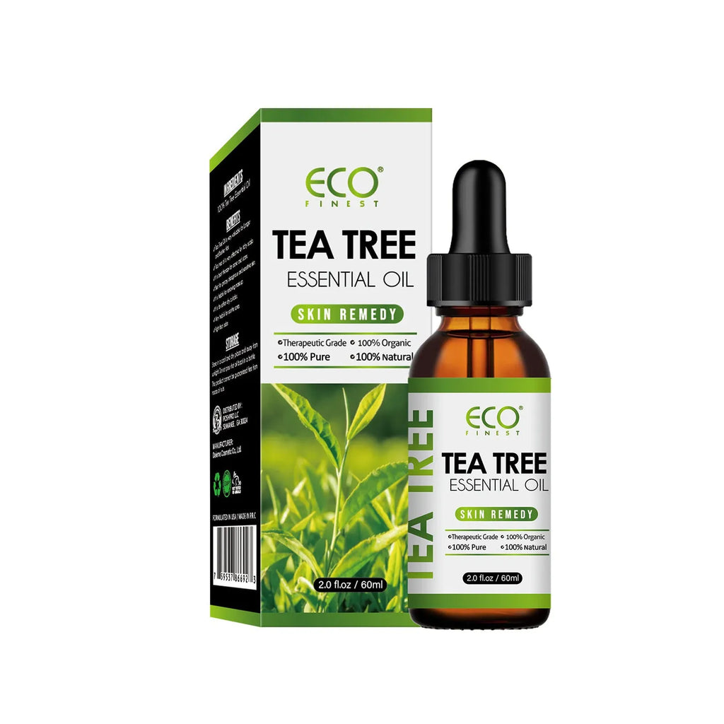 60ml bottle of pure tea tree essential oil for facial skin treatment and massage