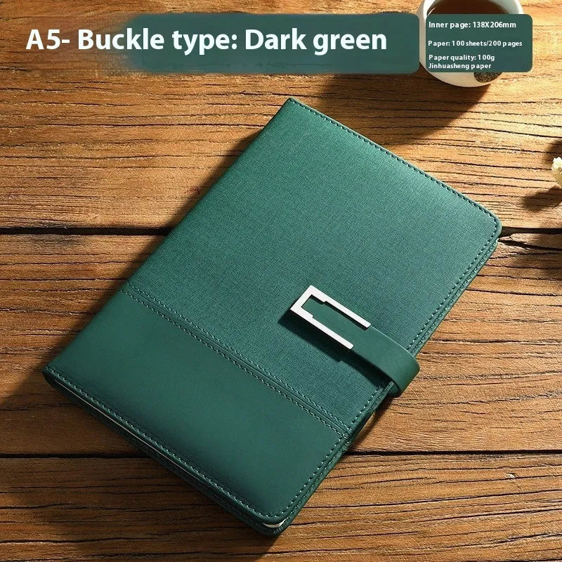 A5 soft leather notebook in business brown colour with pu cover and wood-free paper pages