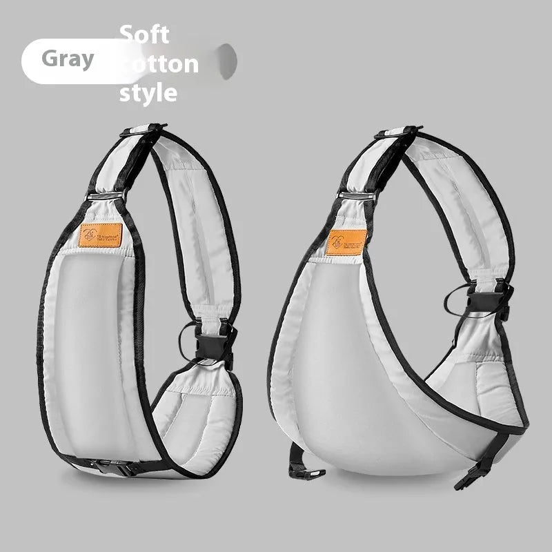 Cloth baby waist stool carrier in grey colour with adjustable waist strap