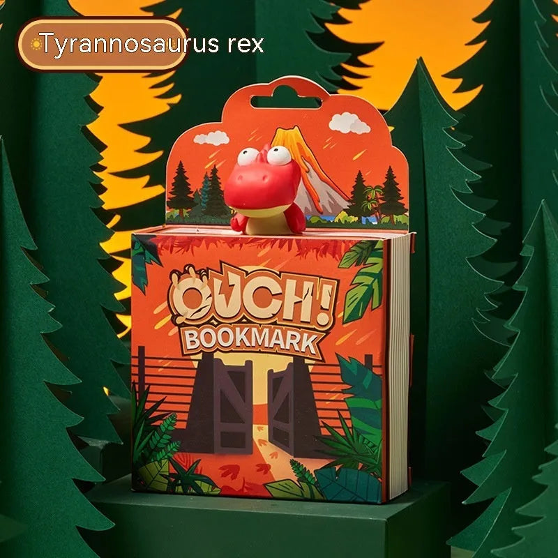 Dinosaur series cultural creative bookmark with animation-style Tyrannosaurus Rex design