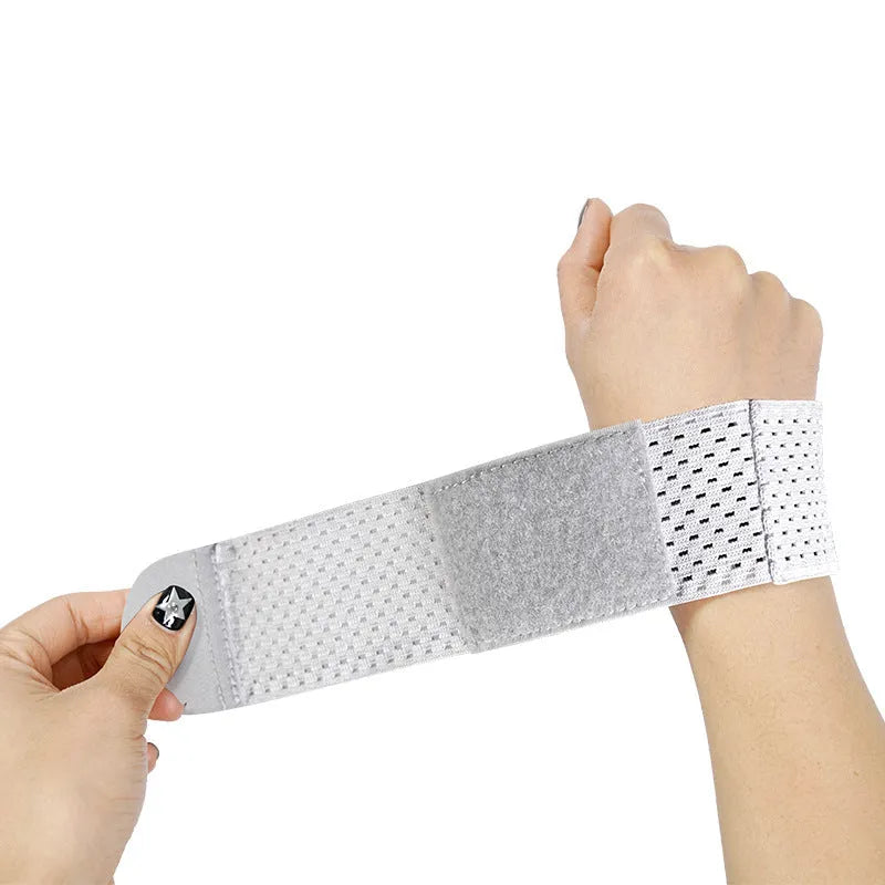 High elastic breathable athletic wrist guard in black, grey or pink for wrist support.