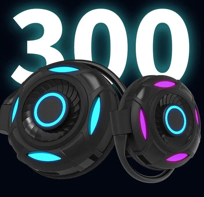 Black and white wireless hanging ear earphones with Bluetooth 5.0 and 10-metre range