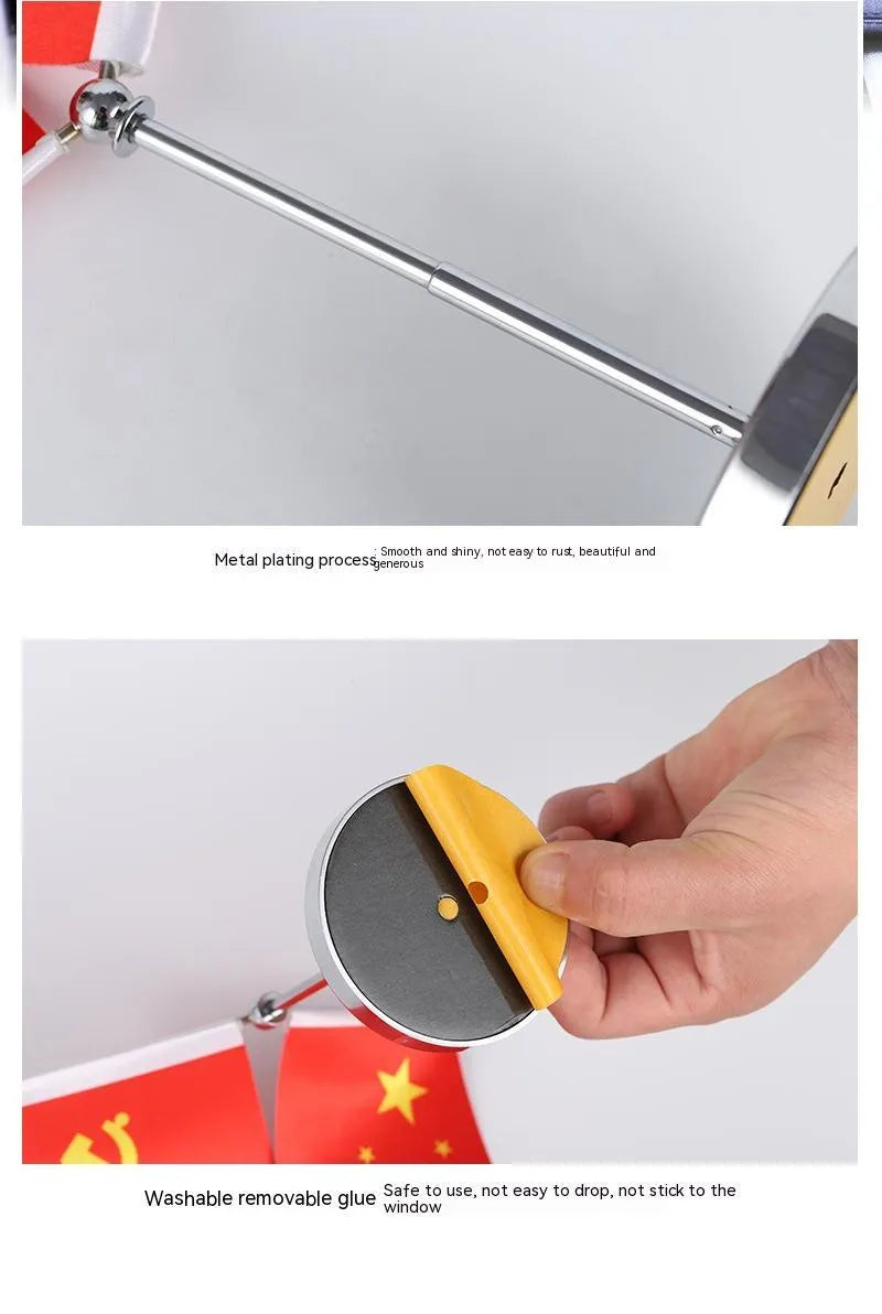 Car dashboard decoration telescopic rod red flag stand with metal construction