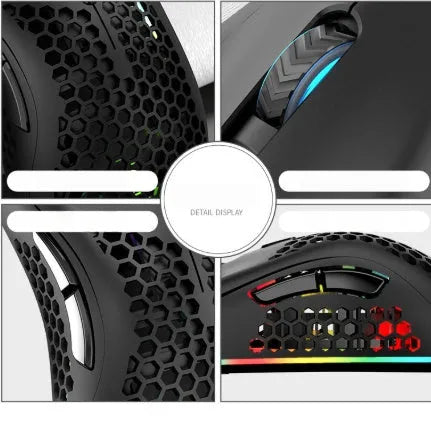 Hollow out wireless gaming mouse with luminous charging in black, cyan, and white colour options
