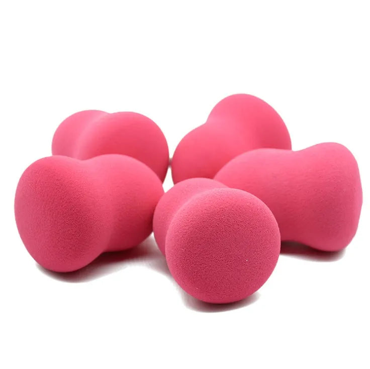 Pink hydrophilic non-latex makeup foundation sponge measuring 4x4x5.6 cm