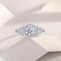 Harbor Clear Sky 1-carat moissanite wedding ring set on a white background with platinum-plated S925 silver band