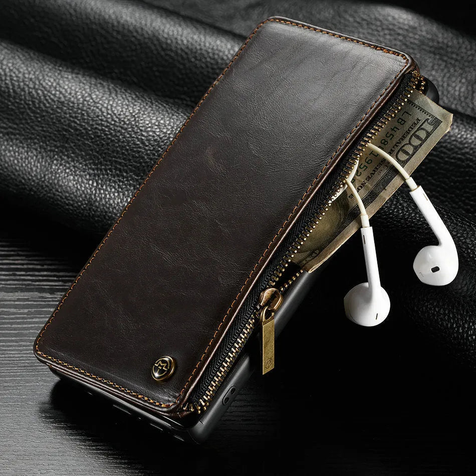 PU leather flip phone case for Samsung Note9 in black, brown and red colour options