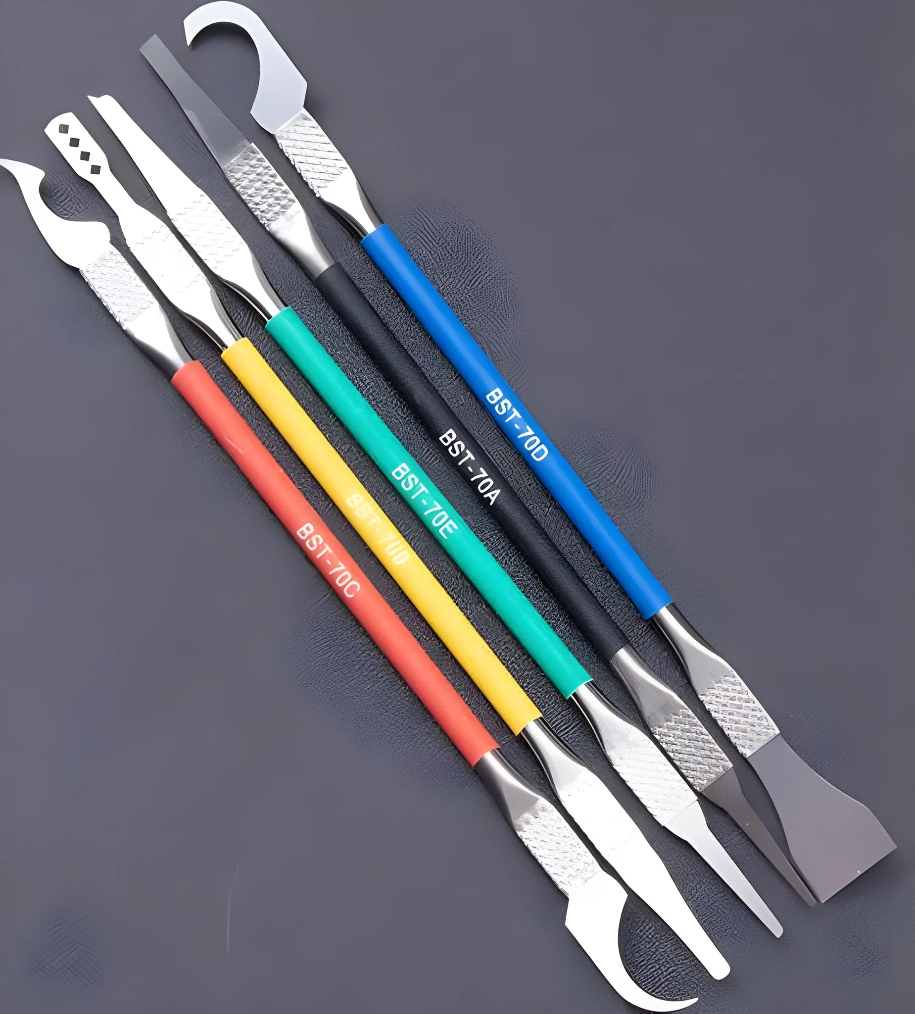 Stainless steel plastic disassembling tool knife set with five tools for electronic repair work