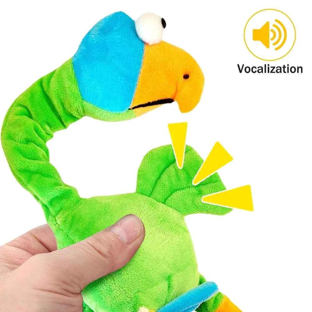 Screaming chicken dog toy with squeaker in black, green or orange rubber