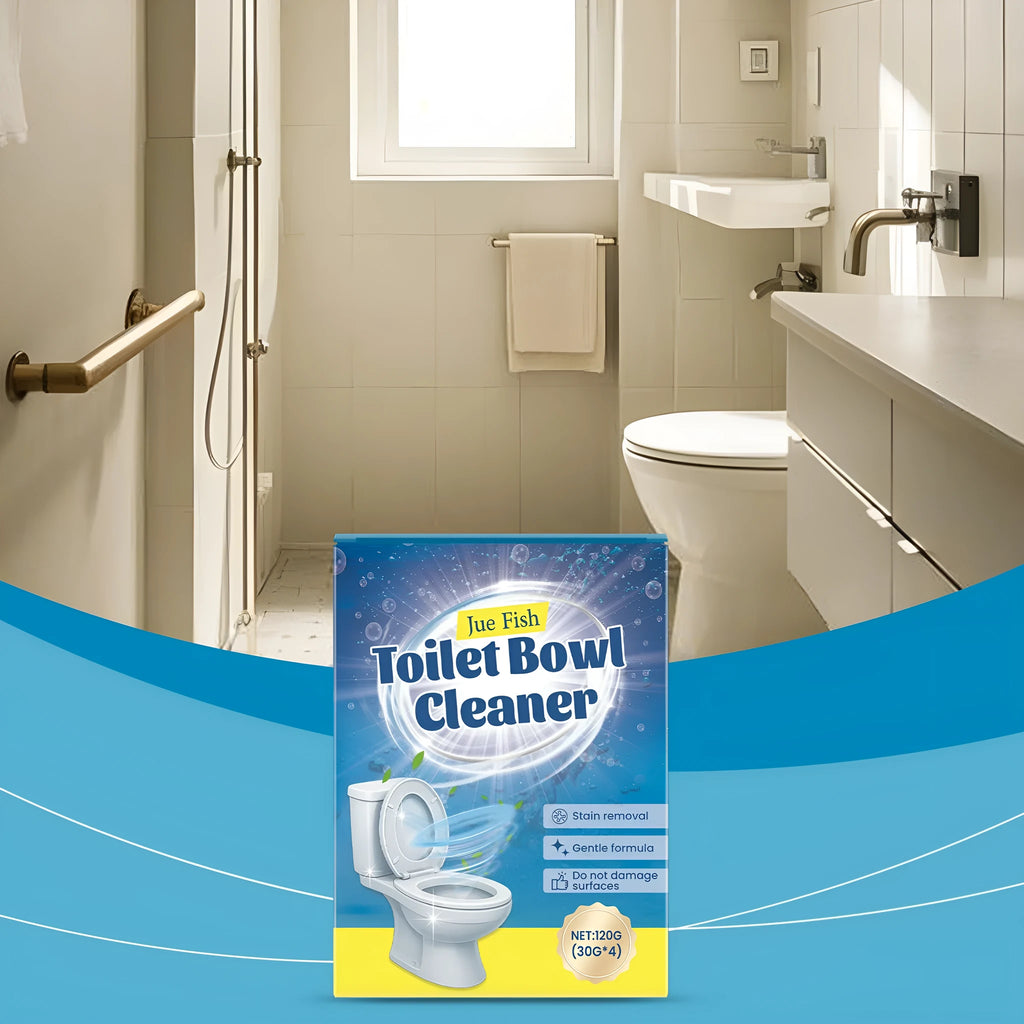 Toilet cleaning powder in 120g pack containing four 30g units for descaling and stain removal