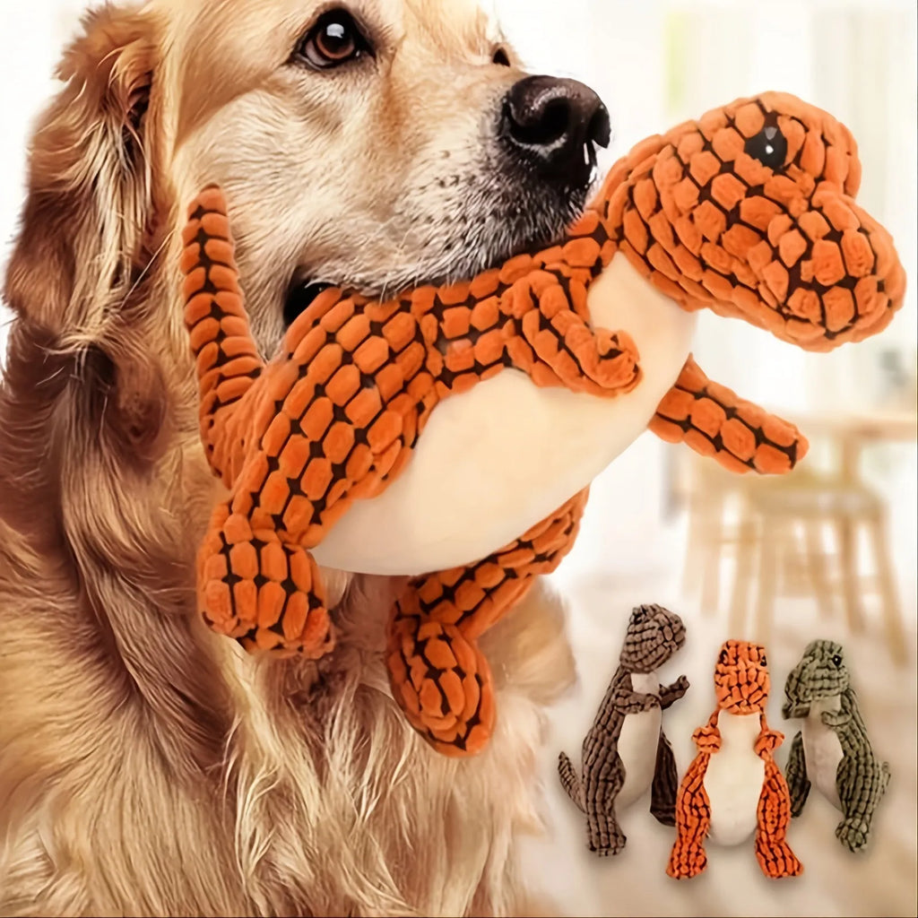 Grey, green, and orange bite-resistant dog toys with sound for training and boredom relief