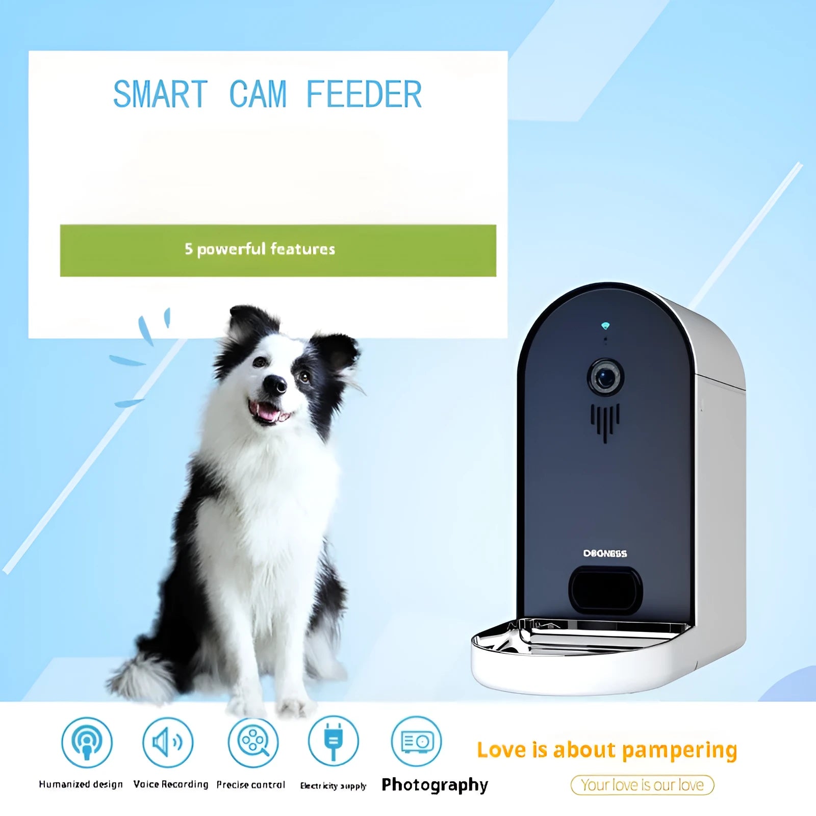 Barbie Pink and Ivory White smart automatic pet feeder with app for cats and dogs.