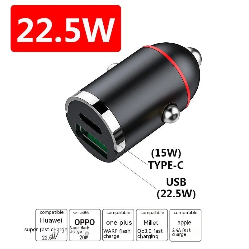 Black 200W car charger with zinc alloy construction measuring 38mm