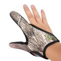 Two-finger fishing glove with microfiber palm and diving cloth back in camouflage colour