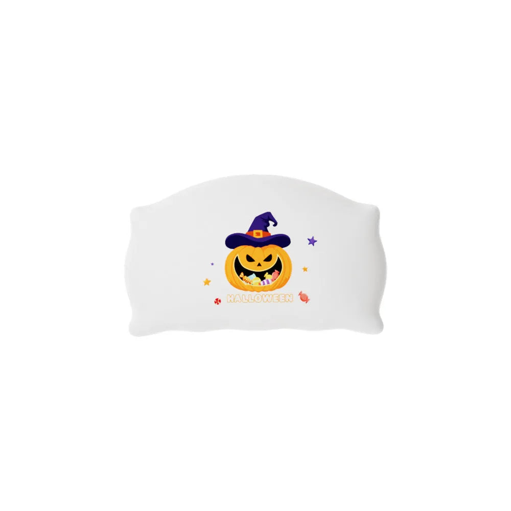 Small cartoon Halloween table lamp in Magic Ghost or Pumpkin Ghost colour on a bedside table.