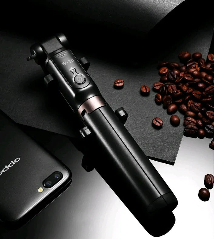 Bluetooth tripod selfie stick with aluminium telescopic rod and phone bracket