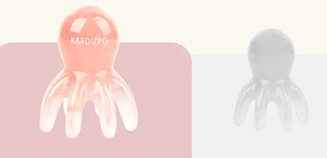 Small pink octopus-shaped massage comb for facial meridian and periocular massage