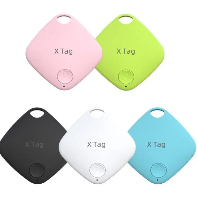 Diamond Global Locator Bluetooth anti-loss tracker in black, shown next to a key ring.