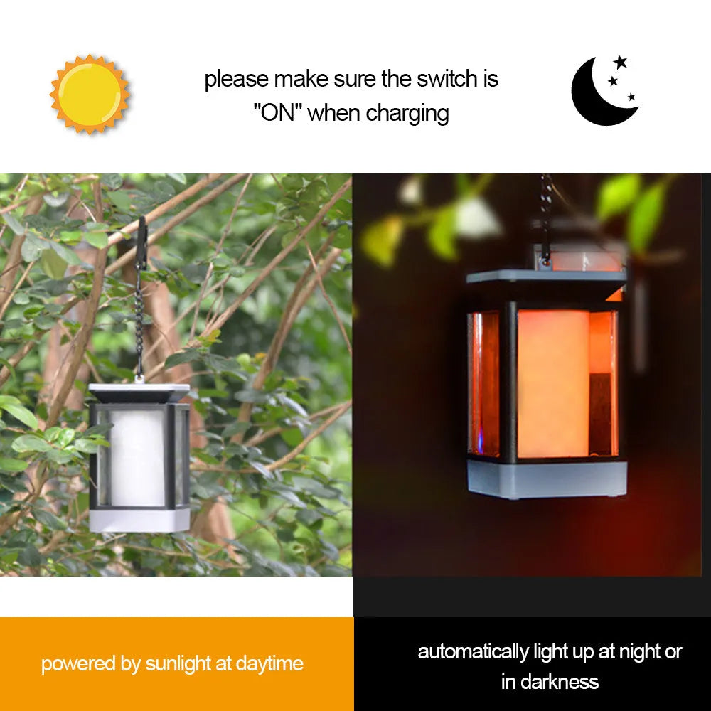 Antique flame design outdoor solar LED street lamp in black colour with traditional styling