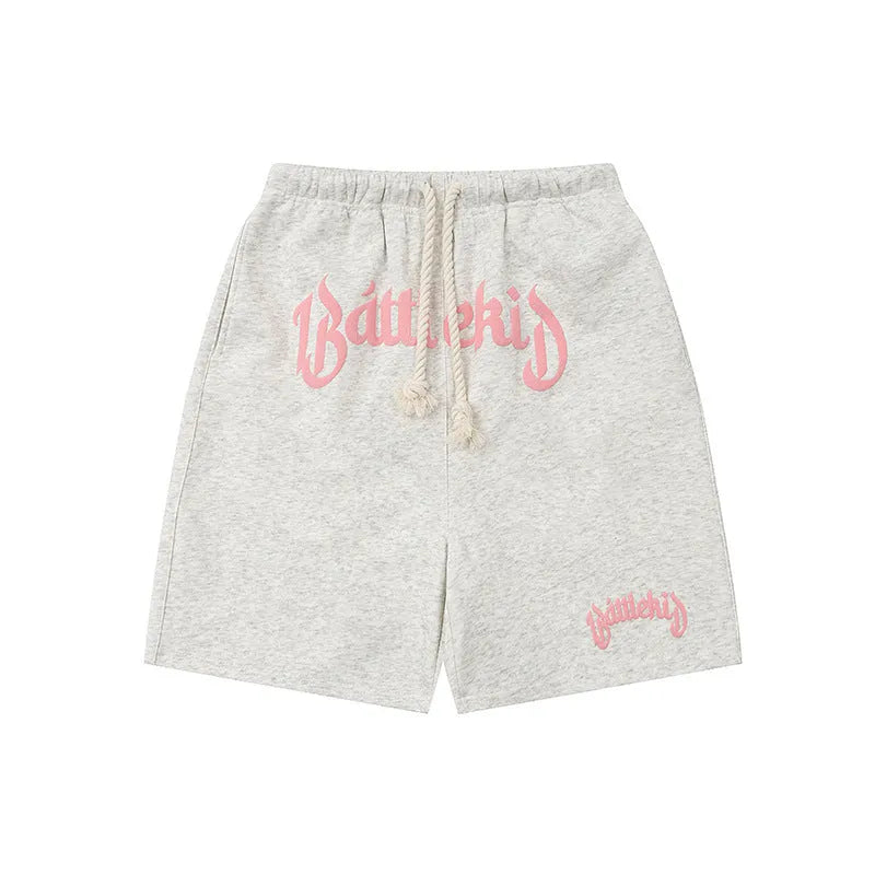 Men's loose-fit hip hop shorts in cotton blend fabric, cropped length, multiple colours