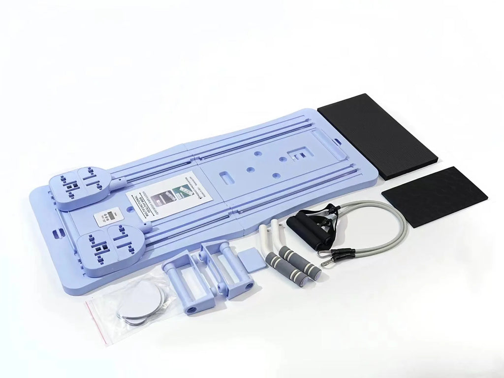 Purple, black, and pink portable foldable PP plastic fitness belly panel for core exercises.