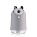 Humidifier table lamp with 250ml water container and 800mAh battery, φ80*80*145mm, shown in Blue, Grey, Pink, or White.