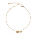 Women's alloy pineapple charm bracelet in gold or silver colour with fruit-shaped design