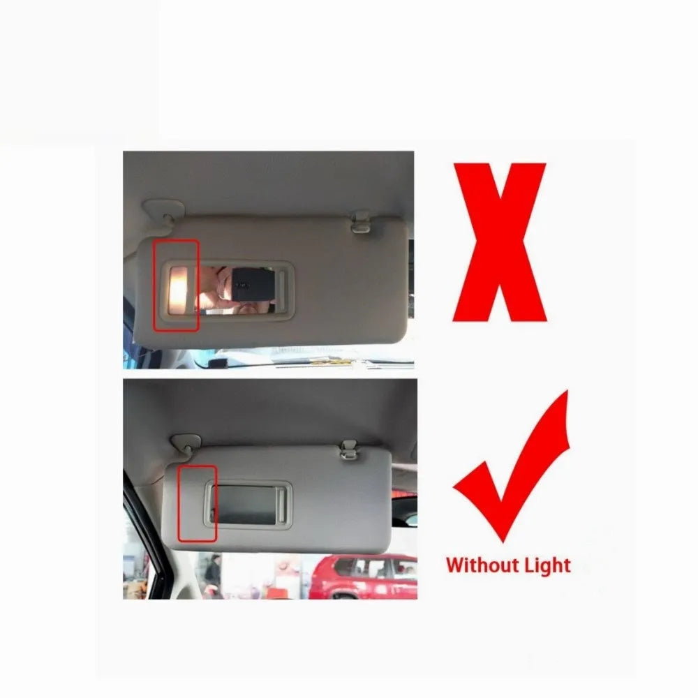 Beige sun visor with cosmetic mirror for Nissan Lida 2005-2012 vehicles