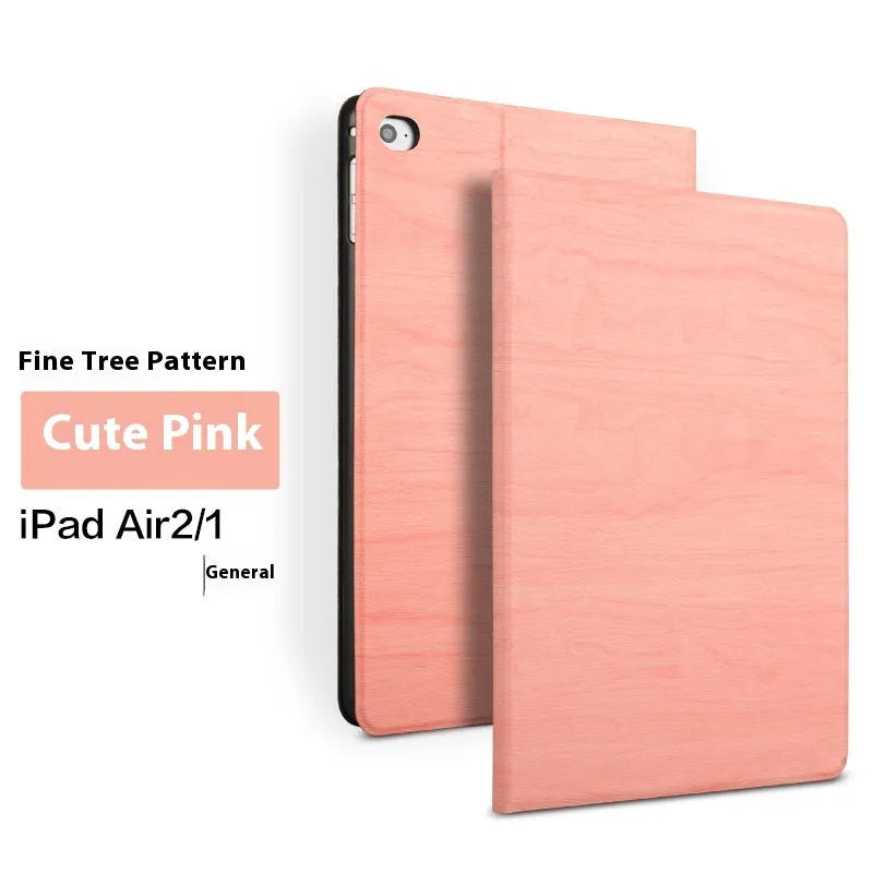 Universal iPad protective cover with anti-fall bracket in imitation leather, black and sapphire blue colour options