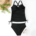 Women's black separated swimwear bikini set with slim fit design on mannequin