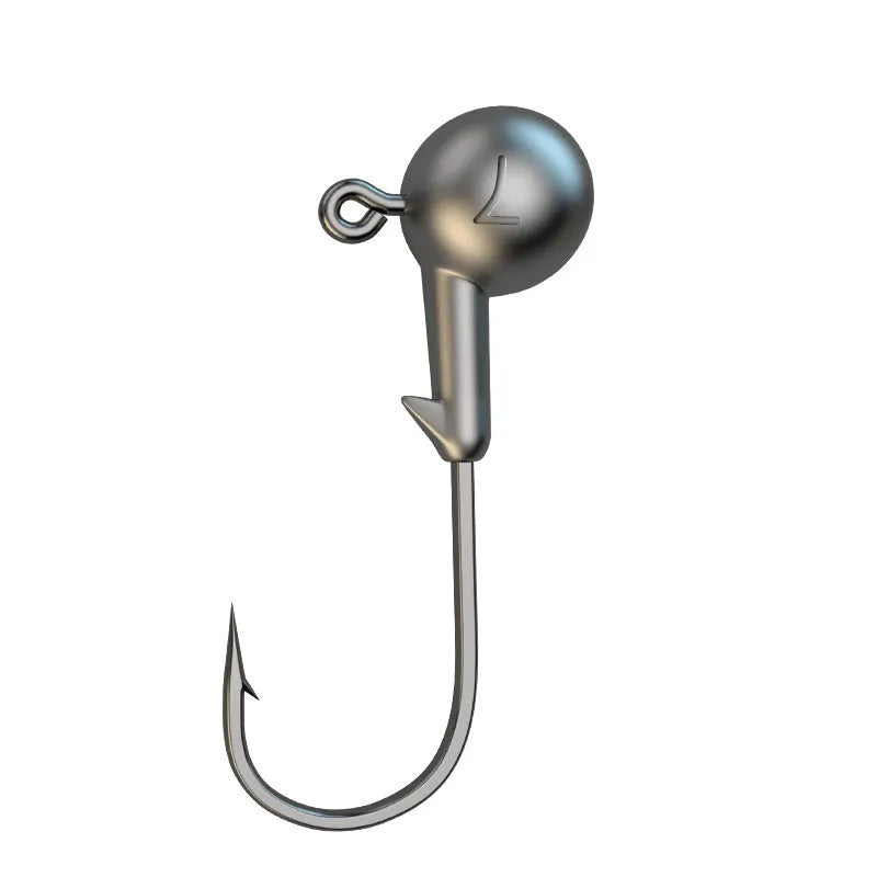 Pack of 50 steel fishing jig hooks with lead heads for bottom fishing applications