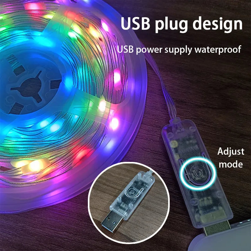 10-metre long multi-colour LED party light string with 100 lights for festival decoration.